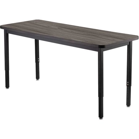 GLOBAL INDUSTRIAL Height Adjustable Table, 48W x 24D x 22-1/4 to 37-1/4H, Rustic Gray 695746RGY